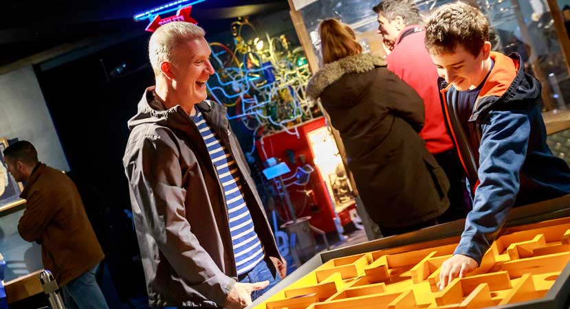 The Mad Museum-Laughing Father and Son using Maze Table